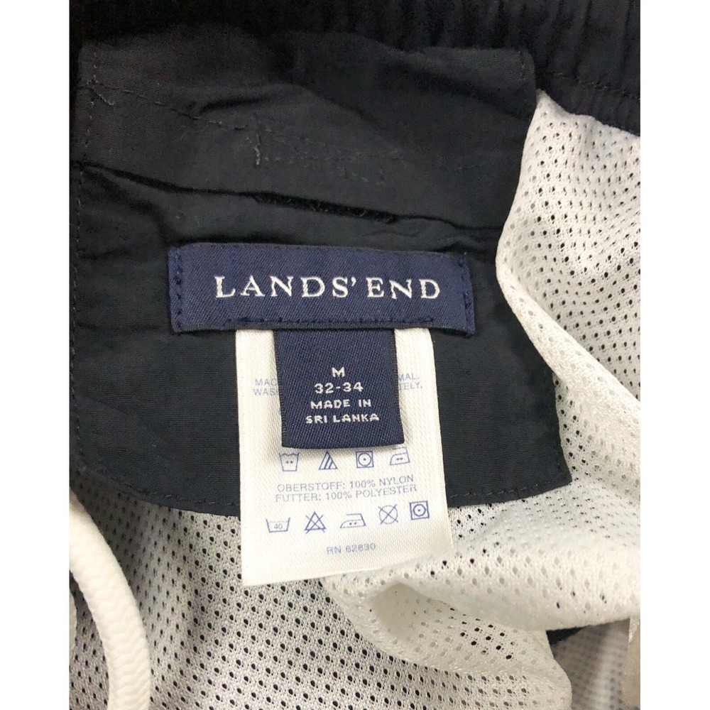 LANDS'‎ END Mens Drawstring Black Shorts Size M (32-34) - Picture 2 of 12